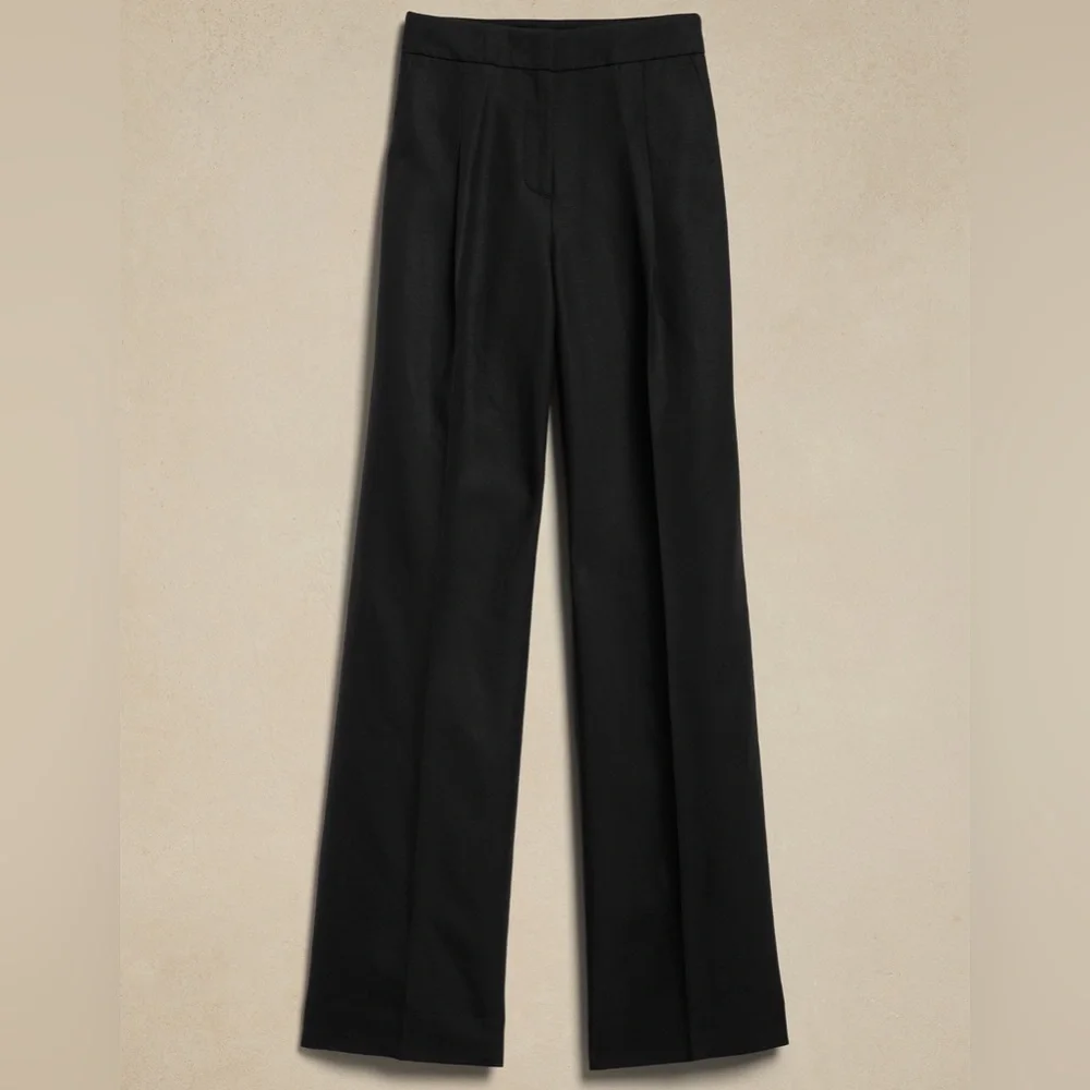 NEW! Banana Republic Black Tencel-Linen Wide-Leg Pant - 445928 🪉 🖥️7️⃣